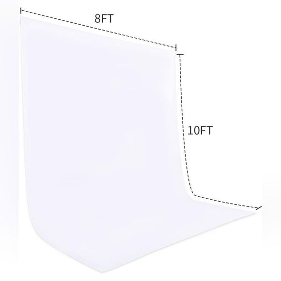 🔸️NIB White 8x10 Ft Soft Fabric Photography Backdrop #1 - Picture 5 of 6